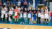 Slavnostní zakončení Vividbooks Národního finále U 11 dívek v basketbalu. Vítězství urvaly dívky z Hradce Králové.