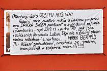 Dopis Mašínovi, vyvěšený na veřejnosti 