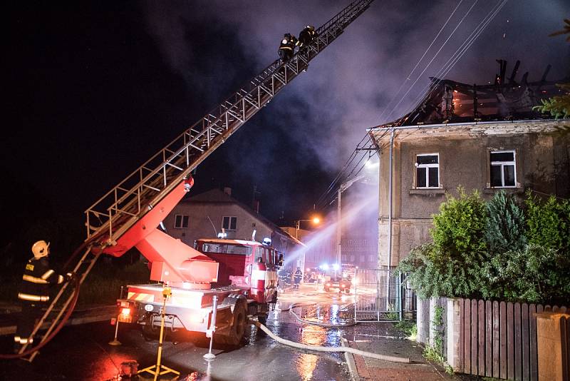 Požár domu v Jiříkově.