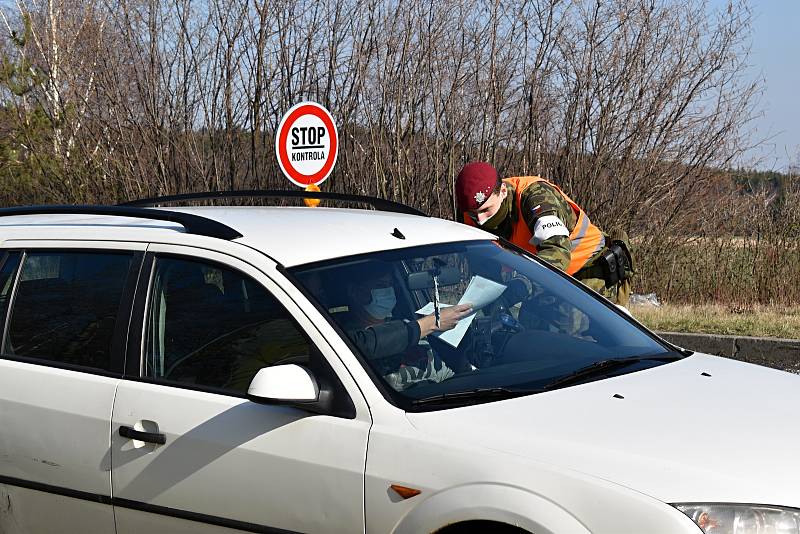 Kontroly na hranicích v Rumburku.