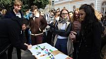 Protest VyjdiVen studentů děčínského gymnázia a obchodní akademie.