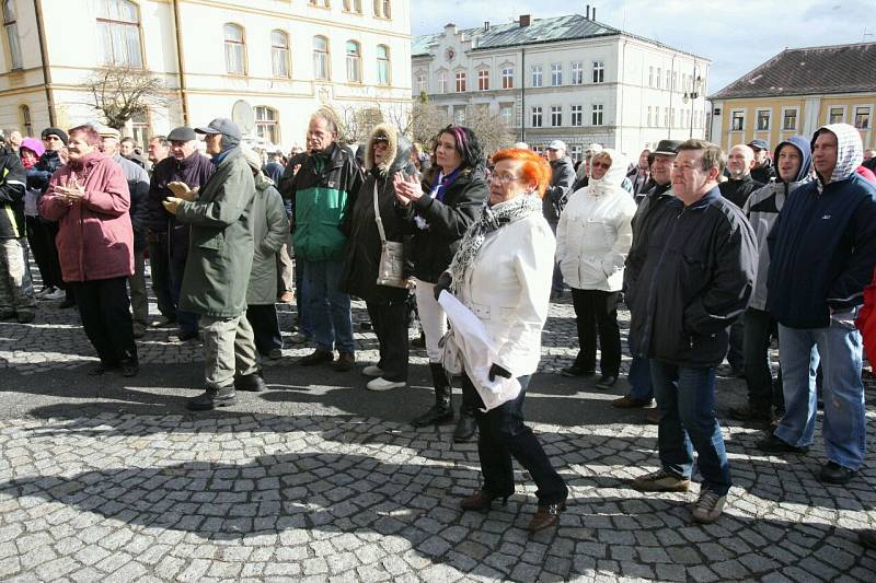 Demonstrace ve Varnsdorfu 31. března 2012.