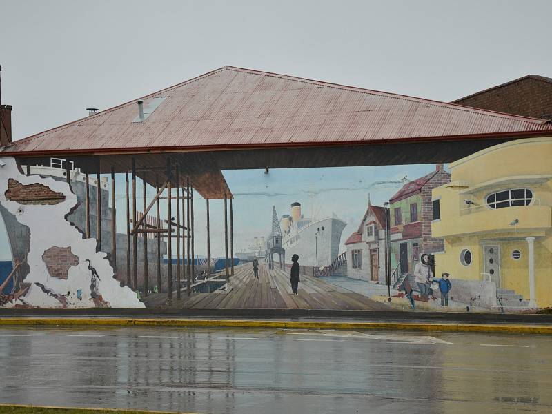 Pomalované domy v ulicích Punta Arenas.