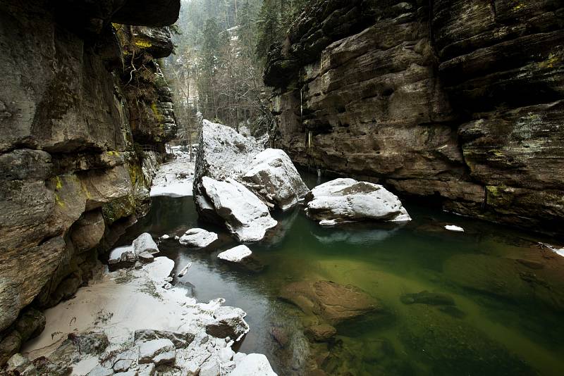 Edmundova soutěska v zimě.