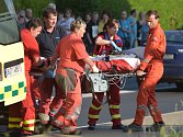 Zásah záchranářů u pobodané ženy v Rumburku.