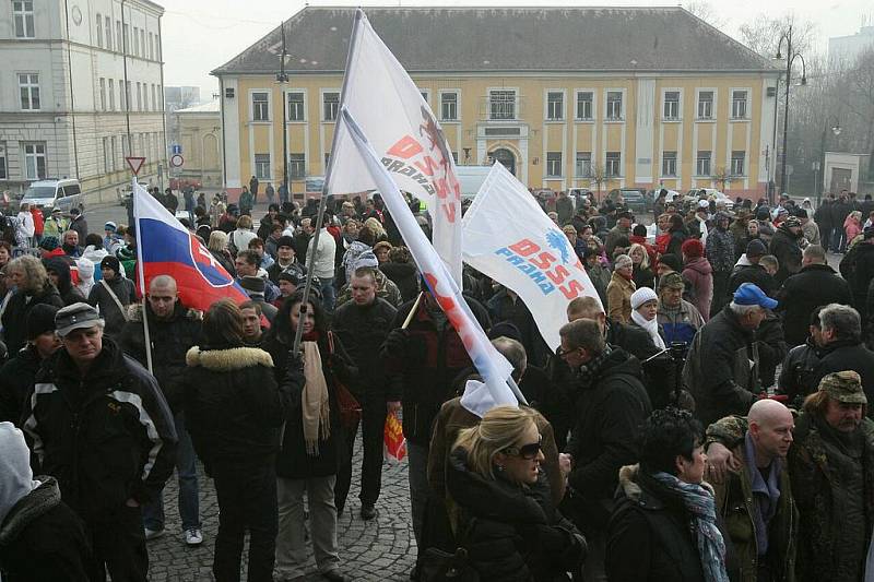 Demonstrace ve Varnsdorfu 29. ledna 2012.