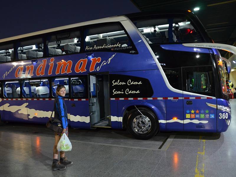 Chilské autobusy jsou nesrovnatelně luxusnější než v zemích střední a severní Jižní Ameriky. 