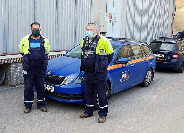 Montéři Poruchové služby PRE před výjezdem