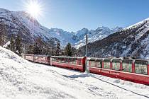 Bernina Express u ledovce Morteratsch