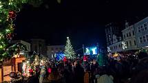 Rozsvícení vánočního stromu a ohňostroj v Chomutově.