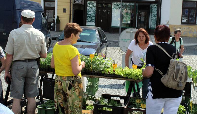 Středeční Severočeské farmářské trhy na Mírovém náměstí v Kadani.