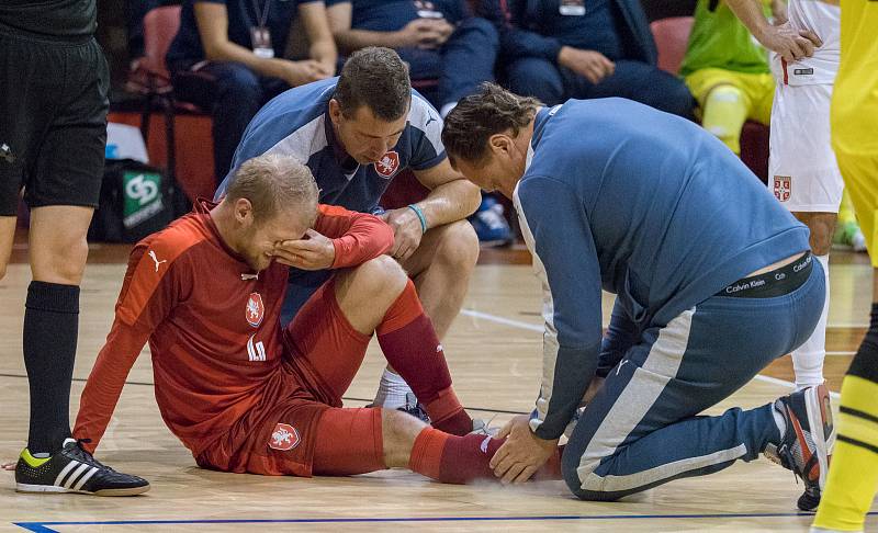 V chomutovské městské sportovní hale se dnes odehrál futsalový zápas Česko - Srbsko s výsledkem 3:4. Odveta se hraje za 14 dní v Srbsku.