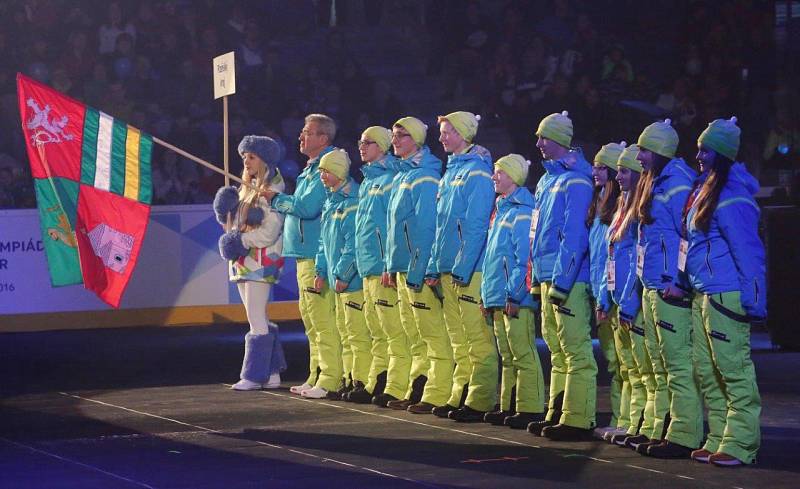 Zahajovací ceremoniál zimních Olympijských her dětí a mládeže 2016, který proběhl na chomutovském zimním stadionu.