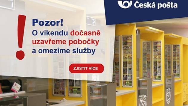 Česká pošta modernizuje informační systémy. Proto krátkodobě uzavře pobočky a Pošty Partner.