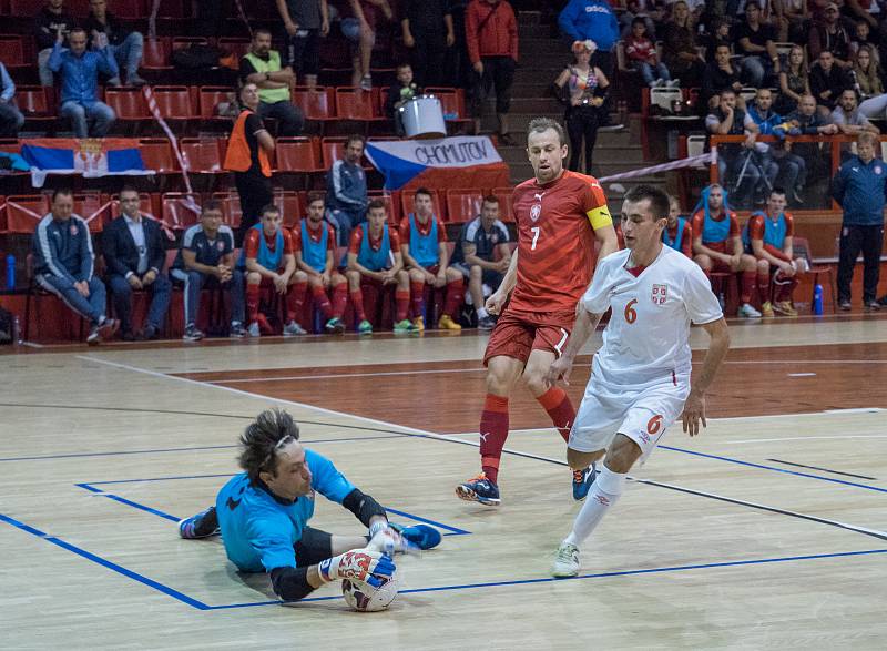 V chomutovské městské sportovní hale se dnes odehrál futsalový zápas Česko - Srbsko s výsledkem 3:4. Odveta se hraje za 14 dní v Srbsku.