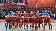 V chomutovské městské sportovní hale se dnes odehrál futsalový zápas Česko - Srbsko s výsledkem 3:4. Odveta se hraje za 14 dní v Srbsku.