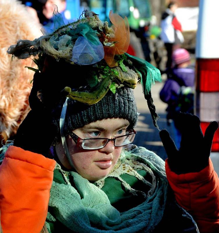 Sobotní masopustní veselice v Březně u Chomutova.