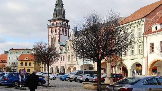 Stromy, které na náměstí 1. máje obklopují kašnu, usychají. 