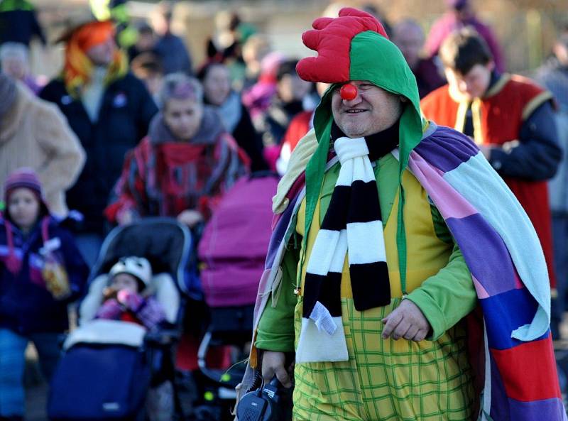 Sobotní masopustní veselice v Březně u Chomutova.