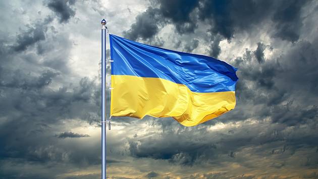 Ukrajinská národní vlajka.