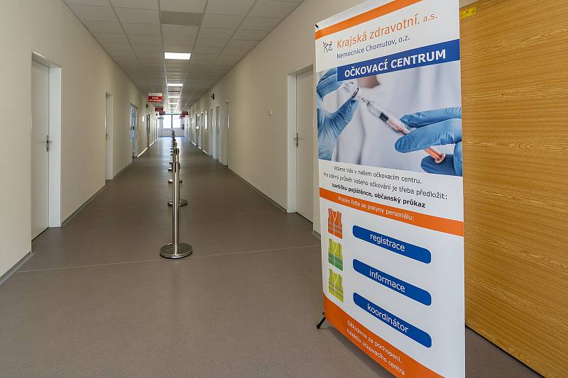 Velkokapacitní očkovací centrum v Chomutově.