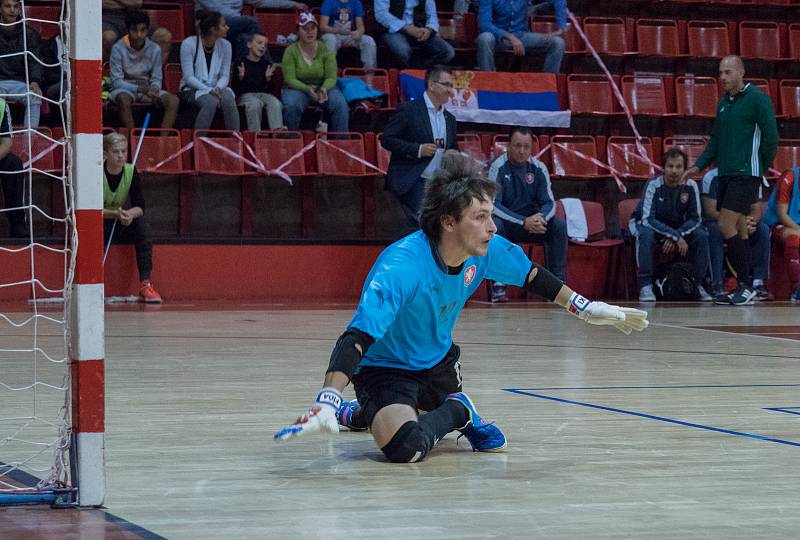 V chomutovské městské sportovní hale se dnes odehrál futsalový zápas Česko - Srbsko s výsledkem 3:4. Odveta se hraje za 14 dní v Srbsku.