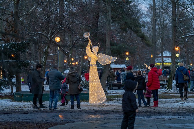 Vánoční park v Chomutově.