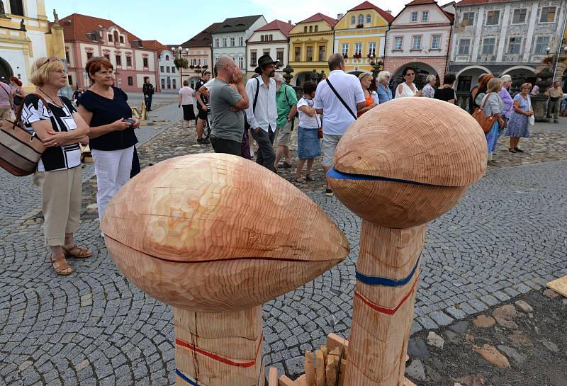 Po celý týden umělci vytvářeli v Kadani na náměstí umělecká díla v podobě včelích úlů.Díla poté budou odvezena do Františkánského kláštera v Kadani.