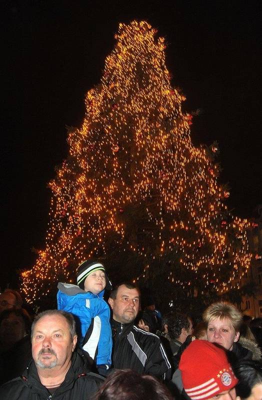 Rozsvícení vánočního stromu v Chomutově, 1. prosince 2013.