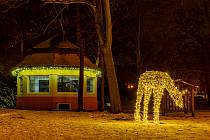Světelné trojrozměrné dekorace budou v parku v Chomutově i o letošních Vánocích.