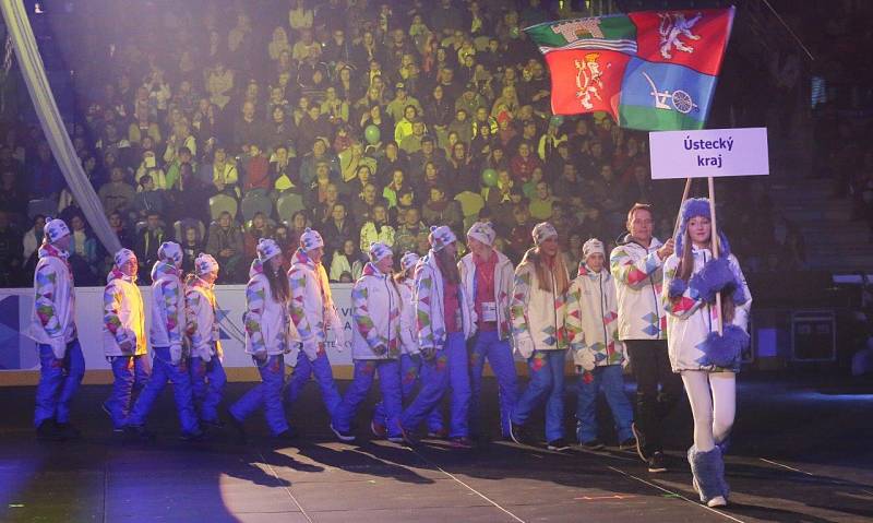 Zahajovací ceremoniál zimních Olympijských her dětí a mládeže 2016, který proběhl na chomutovském zimním stadionu.