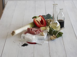 Veprove maso se zeleninou - suroviny